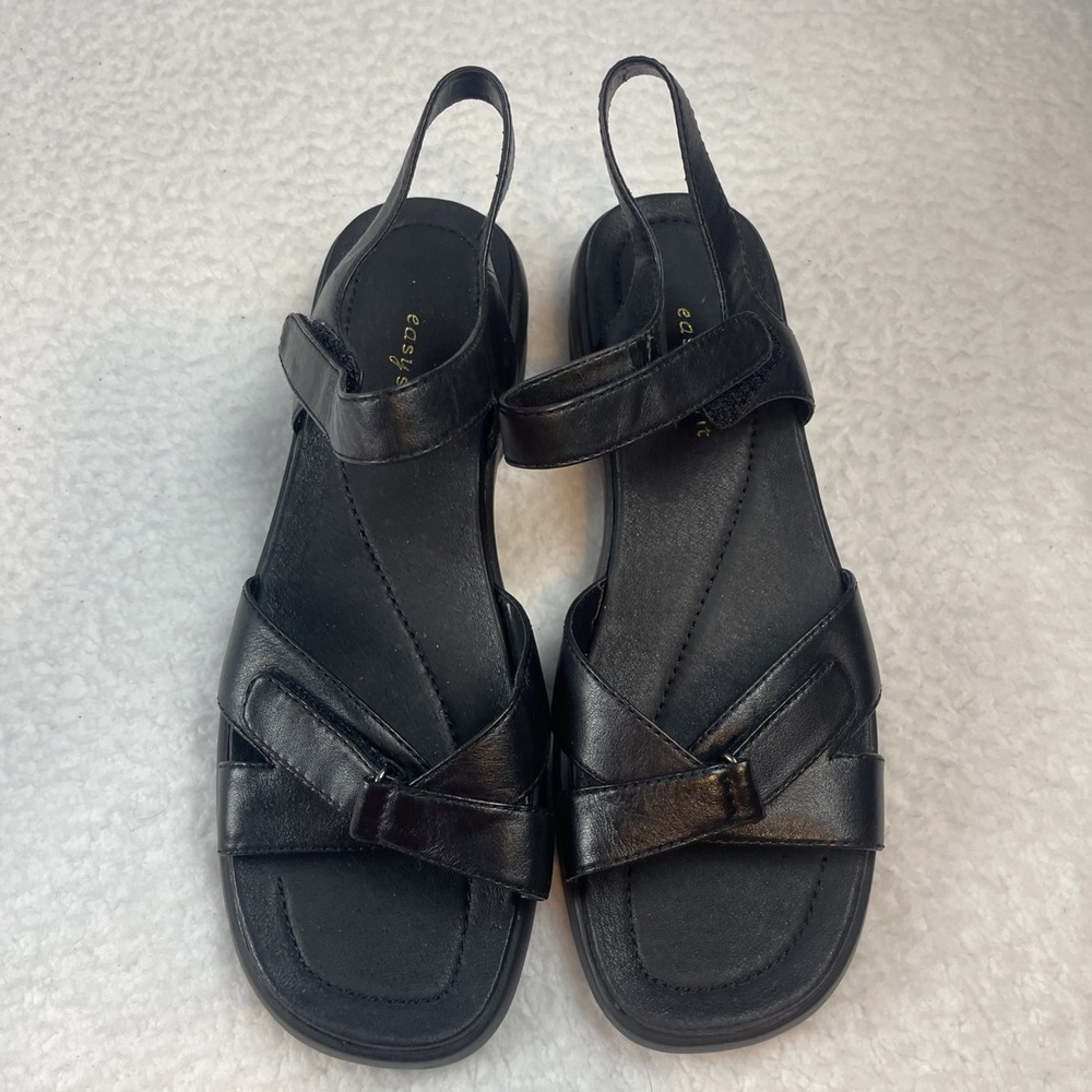 Easy Spirit Women's Open Toe Sandals Black 8.5 Wide
